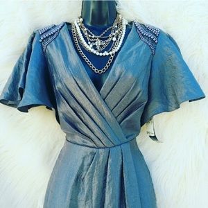 Adrianna Papell metal gray dress